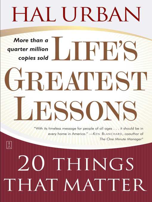Title details for Life's Greatest Lessons by Hal Urban - Available